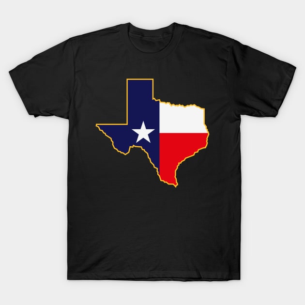 Texas With Flag (Lone Star State) T-Shirt by MrFaulbaum